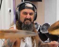 Watch: DREAM THEATER's MIKE PORTNOY Plays Classic VAN HALEN Songs On ALEX VAN HALEN's 2012 Drum Kit