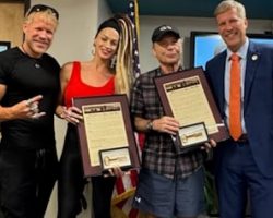 BRUCE DICKINSON And TANYA O'CALLAGHAN Presented With Keys To City By Albuquerque's Metalhead Mayor