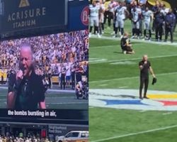 Watch: BRUCE DICKINSON Sings U.S. National Anthem At PITTSBURGH STEELERS Vs. SEATTLE SEAHAWKS NFL Game